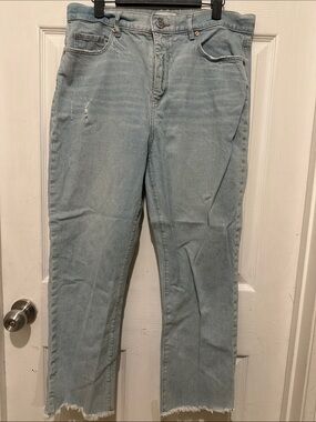 LOFT Light Blue High-Waist Straight Crop Women’s Jeans